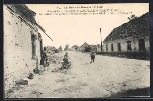AK Neuville-St-Vaast /P.-de-C., La Grande Guerre 1914-15, La route d`Arras après les combats héroiques de 1915