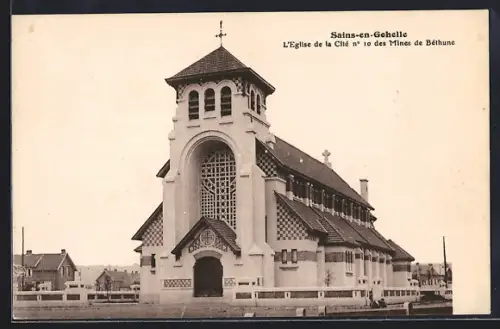 AK Sains-en-Gohelle, L`Eglise de la Cité no 10 des Mines de Béthune