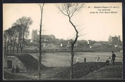 AK Saint-Omer /P.-de-C., Vue générale prise du Port Saint-Michel