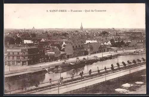 AK Saint-Omer, Panorama, Quai du Commerce