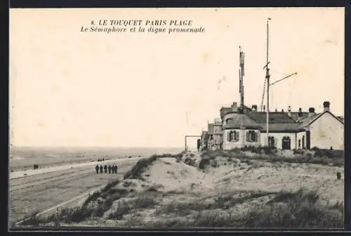 AK Le Touquet-Paris-Plage, Le Sémaphore et la digue promenade