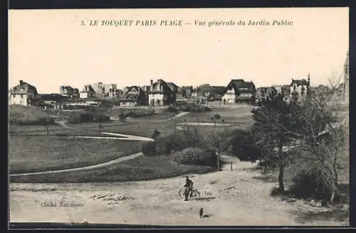 AK Le Touquet-Paris-Plage, Vue générale du Jardin Public