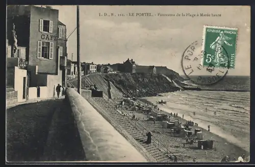 AK Le Portel, Panorama de la Plage