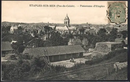 AK Etaples-sur-Mer /Pas-de-Calais, Panorama d`Etaples