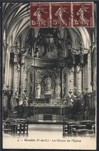 AK Hesdin /P.-de-C., Le Choeur de l`Église