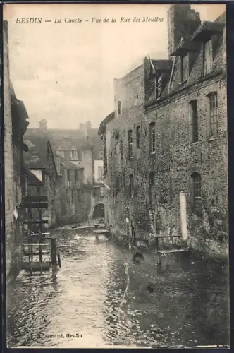 AK Hesdin, La Canche, Vue de la Rue des Moulins