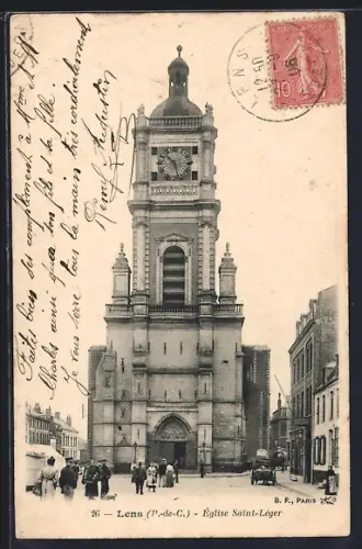 AK Lens /P.-de-C., Église Saint-Léger