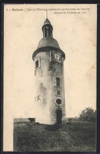 AK Guînes, Tour de l`Horloge, contruite sur les restes de l`ancien donjon du Château en 1763