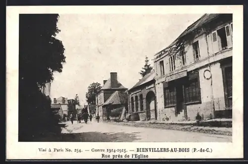 AK Bienvillers-au-Bois /P.-de-C., Rue près de l`Eglise, Strassenpartie