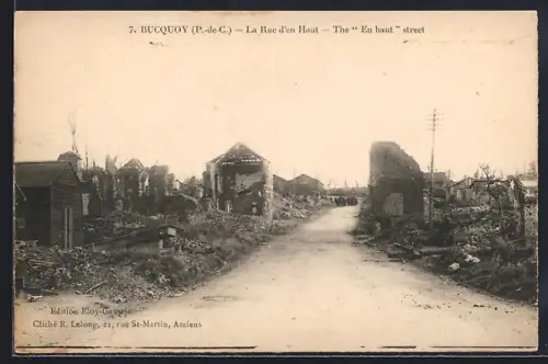 AK Bucquoy /P.-de-C., La Rue d`en Haut, Strassenpartie