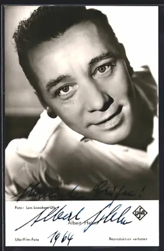 AK Schauspieler Albert Hehn in dramatischem Licht mit Autograph