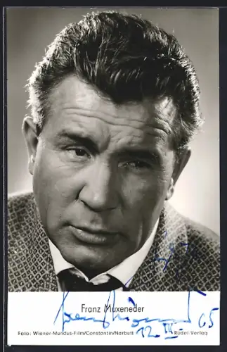AK Schauspieler Franz Muxeneder im Kostüm mit Autograph