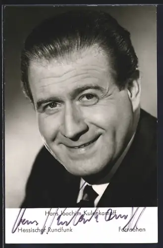 AK Schauspieler Hans Joachim Kulenkamoff im Anzug mit Autograph