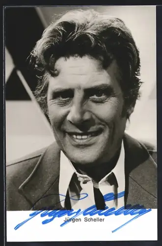 AK Schauspieler Jürgen Scheller im Porträt mit Autograph