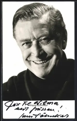 AK Schauspieler Hans Söhnker im Porträt mit Autograph