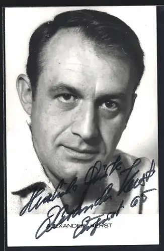 AK Schauspieler Alexander Kerst im Porträt mit Autograph