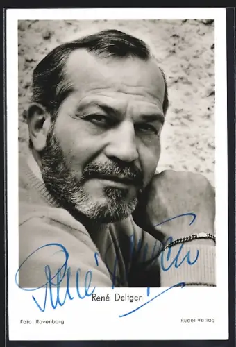 AK Schauspieler René Deltgen im Portrait mit Autograph