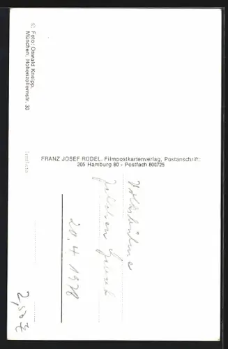 AK Schauspieler Hans W. Hamacher mit Autograph