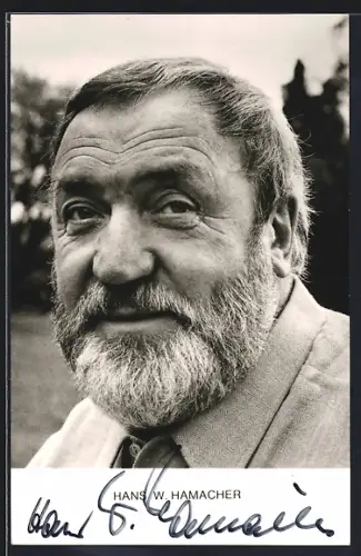 AK Schauspieler Hans W. Hamacher im Portrait mit Autograph
