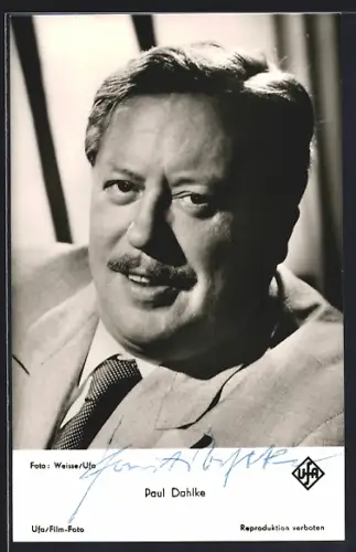 AK Paul Dahlke, Portrait, Autograph