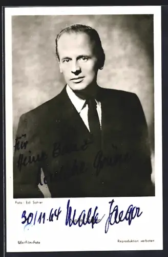 AK Malte Jaeger im Anzug, Autograph