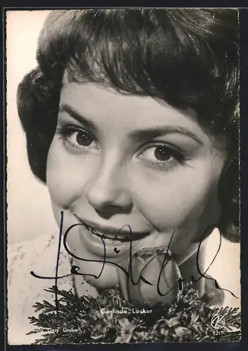AK Gerlinde Locker, Portrait, Autograph