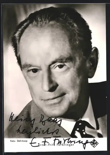 AK Ernst-Fritz Fürbringer, Portrait, Autograph
