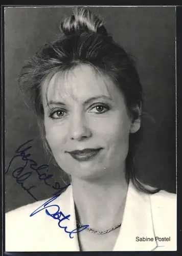 AK Sabine Postel, Portrait, Autograph