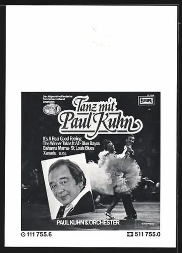 AK Paul Kuhn am Klavier, Portrait, Autograph