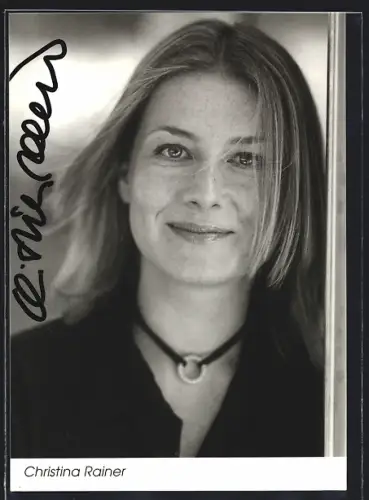 AK Christina Rainer, Portrait, Autograph