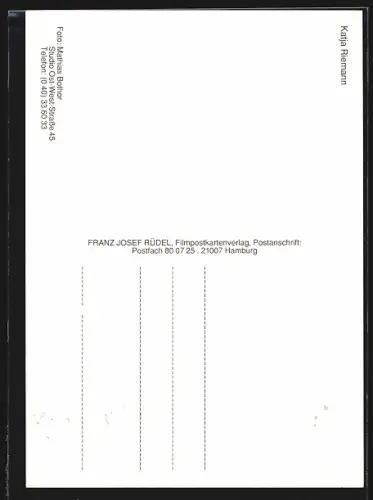 AK Katja Riemann, Portrait, Autograph