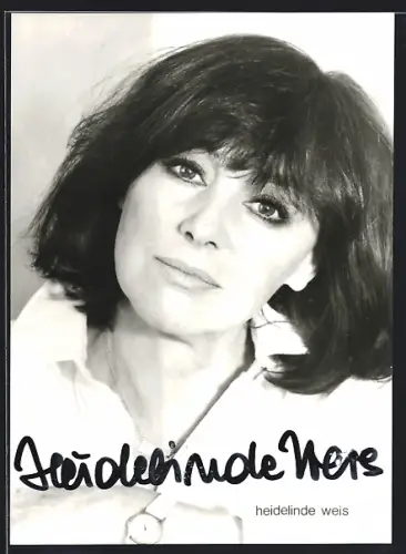AK Heidelinde Weis, Portrait, Autograph