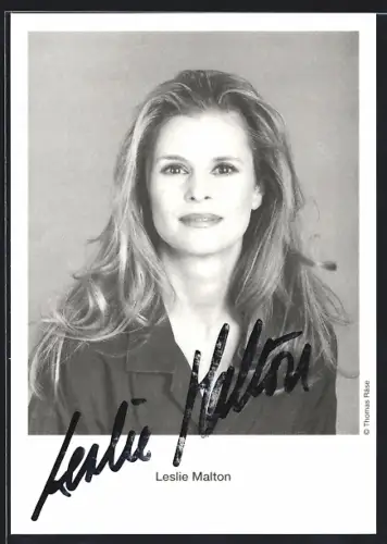 AK Leslie Malton, Portrait, Autograph