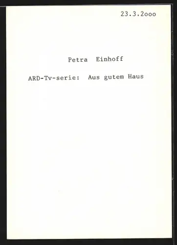 AK Petra Einhoff, Portrait, Autograph