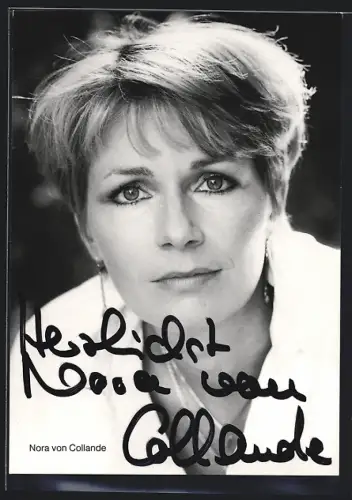 AK Nora von Collande, Portrait, Autograph