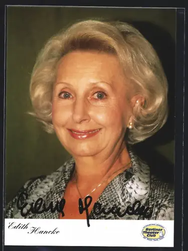 AK Edith Hancke, Portrait, Autograph