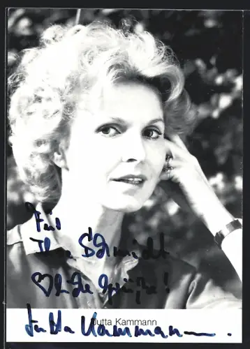 AK Jutta Kammann, Portrait, Autograph