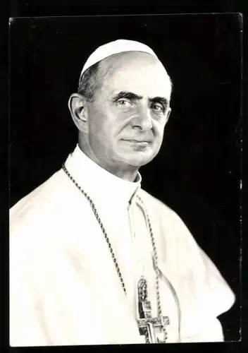 AK Papst Paul VI. mit Kreuzkette