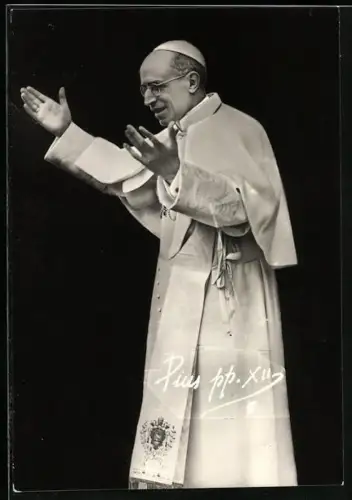 AK Papst Pius XII. in weisser Robe