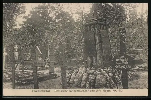AK Priesterwald, Deutscher Heldenfriedhof des Infanterie-Regiments Nr. 60, Kriegsgräber