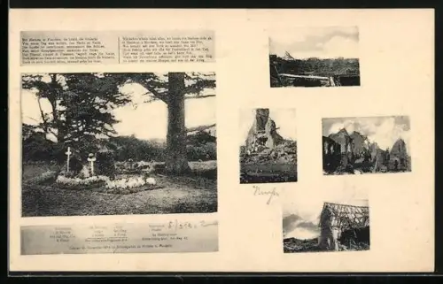 AK Kriegsgräber, Zerstörtes Haus, Trümmerlandschaft