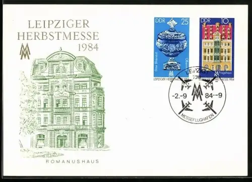 Künstler-AK Leipzig, Leipziger Herbstmesse 1984, Romanushaus