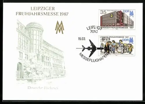 Künstler-AK Leipzig, Frühjahrsmesse 1987, Deutsche Bücherei