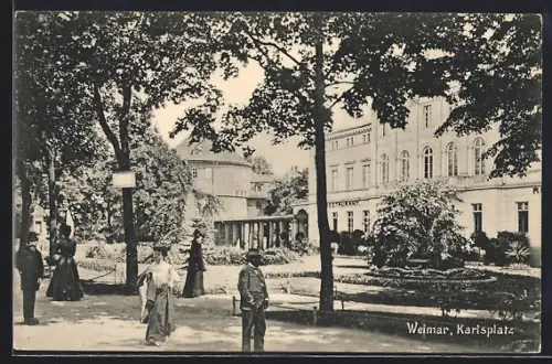 AK Weimar / Thüringen, Partie am Karlsplatz