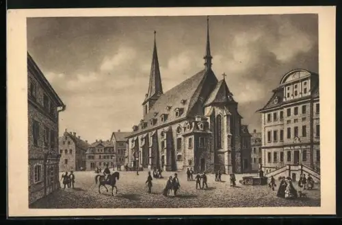 Künstler-AK Weimar / Thüringen, Haupt-Pfarr- und Stadtkirche