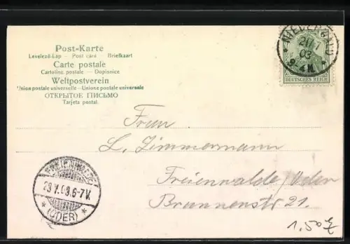 AK Rüdesheim / Rhein, Teilansicht mit Turm