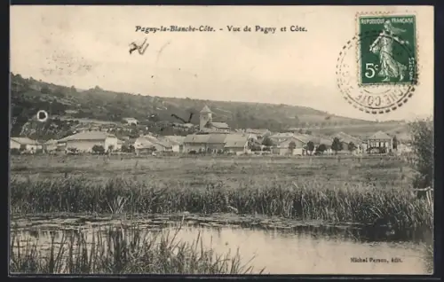 AK Pagny-la-Blanche-Côte, Vue de Pagny et Côte