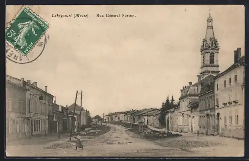 AK Laheycourt /Meuse, Rue Général Porson, Strassenpartie