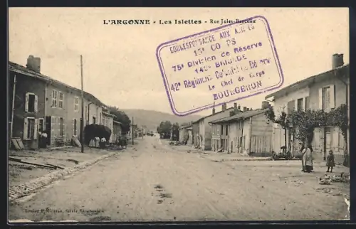 AK Les Islettes /Argonne, Rue Jules-Bancelin, Strassenpartie