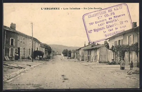 AK Les Islettes /Argonne, Rue Jules-Bancelin, Strassenpartie